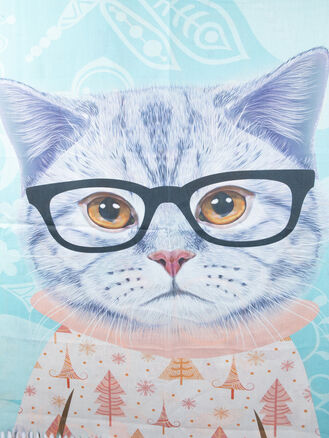 Delfin dámská šála kočka s brýlemi