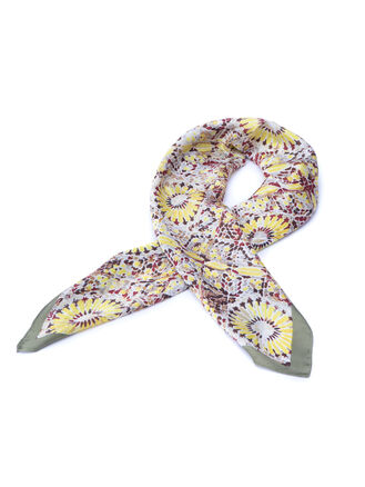 Dámský hebký šátek s květinami a barevnými ornamenty