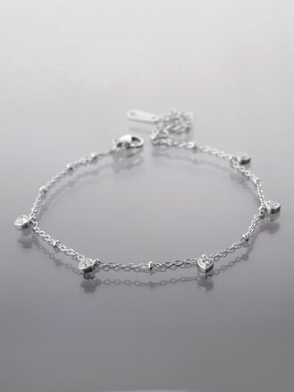 Elegantní řetízek na nohu z chirurgické oceli s krystalky