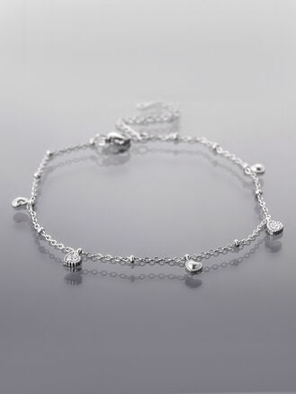 Elegantní řetízek na nohu z chirurgické oceli s motivem srdce