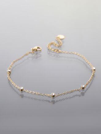 Elegantní řetízek na nohu z chirurgické oceli s krystalky