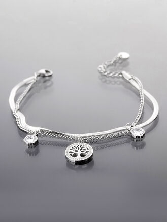 Elegantní náramek ze stříbrné chirurgické oceli ve tvaru stromu života